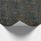 Blue Bronze Leopard Print Cadeaupapier (Hoek)