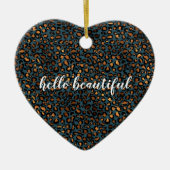 Blue Bronze Leopard Print Keramisch Ornament (Voorkant)