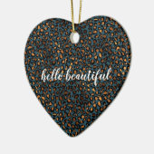 Blue Bronze Leopard Print Keramisch Ornament (Links)