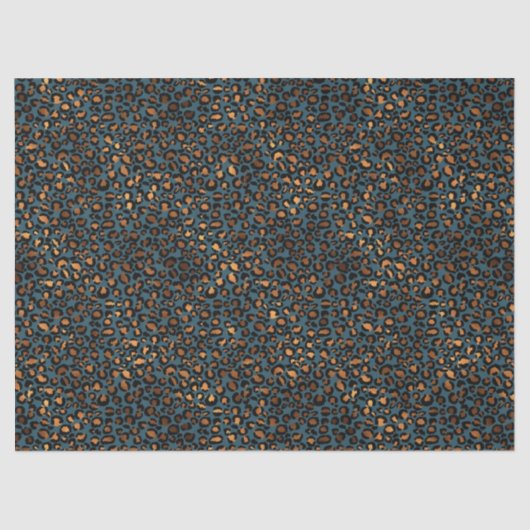 Blue Bronze Leopard Print Tissuepapier (Voorkant)
