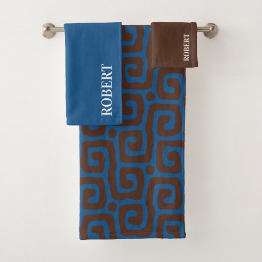Blue &Brown Abstract Pattern Custom Name (En situation)