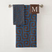  Blue &Brown Abstract Pattern Monogram name (En situation)