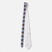 Blue & Brown Argyle Pattern Mannen Stropdas (Achterkant)