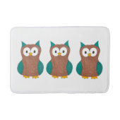 Blue Brown Cartoon Owl Print Wise Barn Ownership B Badmat (Voorkant)