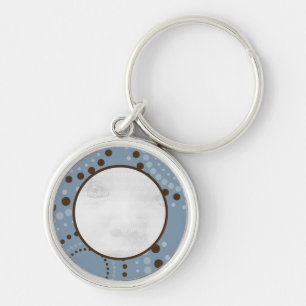 Blue & Brown Cirlce Baby Foto Sleutelhanger