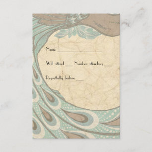 Blue Brown Faded  Peacock rsvp