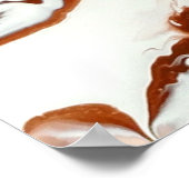 Blue Brown Gold Marble Abstracte Fluid Art Poster (Hoek)