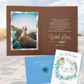 Blue, Brown, Green Tropical Elopement Faire-part