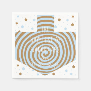 Blue Brown Hanukkah Swirl Dreidel Servet