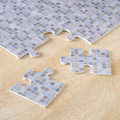 Blue Brown Jigzaag Puzzle Legpuzzel (Zijkant)