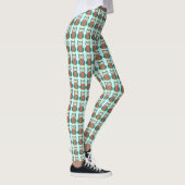 Blue Brown Owl Pattern Bird Print Ownership Leggin Leggings (Rechts)
