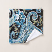 Blue Brown  Paisley Bad Handdoek (Wasdoekje)