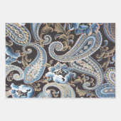 Blue Brown Paisley Inpakpapier Vel (Voorkant)
