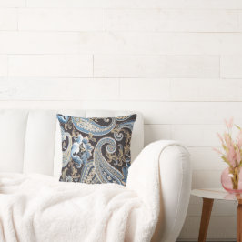 Blue Brown Paisley Light Kussen