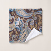 Blue Brown Paisley New Bad Handdoek (Wasdoekje)