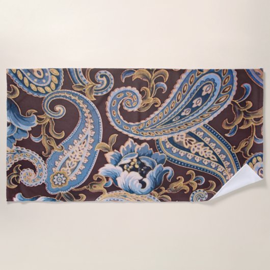 Blue Brown Paisley New Strandlaken (Voorkant)