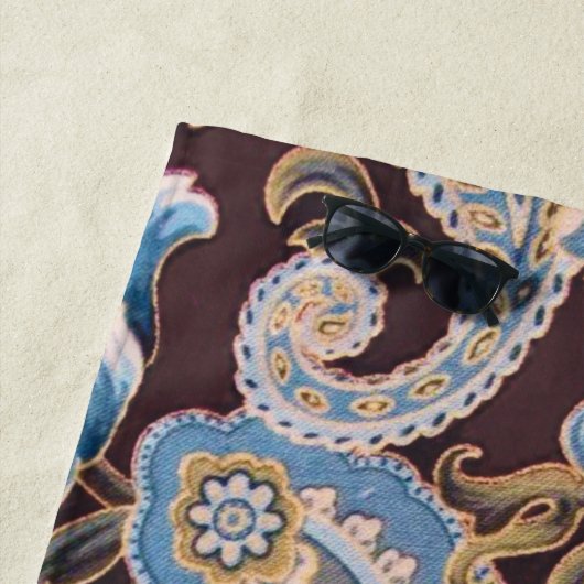 Blue Brown Paisley New Strandlaken (In situ)