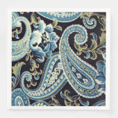 Blue Brown  Paisley Servet (Voorkant)