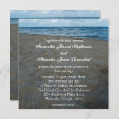 Blue+Brown Sands Beach Wedding Invitations (Devant / Derrière)