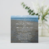 Blue+Brown Sands Beach Wedding Invitations (Debout devant)