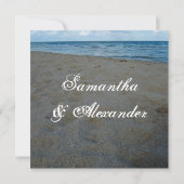 Blue+Brown Sands Beach Wedding Invitations (Dos)