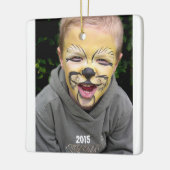 Blue & Brown Sting Ray Dot Stripes Foto Ornament (Links)