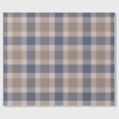 Blue Brown Tartan Pattern Cadeaupapier (Vlak)