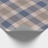 Blue Brown Tartan Pattern Cadeaupapier (Hoek)