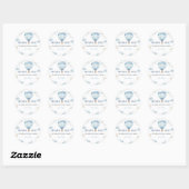 Blue Brown Teddy Bear Anniversaire Sticker Étiquet (Feuille)