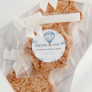 Blue Brown Teddy Bear Anniversaire Sticker Étiquet