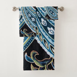 Blue Brown Vintage Paisley