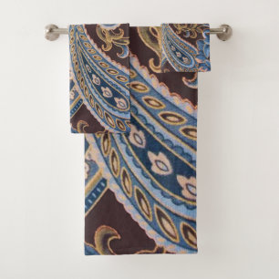 Blue Brown Vintage Paisley