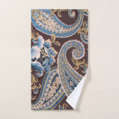 Blue Brown Vintage Paisley (Serviette à main)