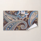 Blue Brown Vintage Paisley (Serviette à main)