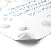 Blue Brunch Bubbly en Baby shower Bottle Chug Poster (Hoek)