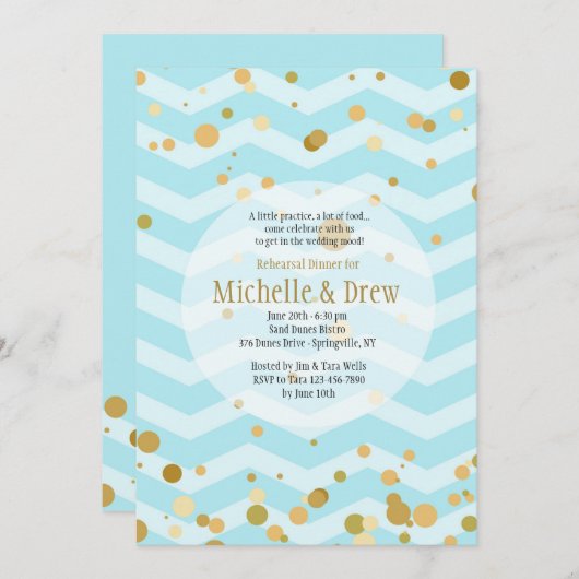 Blue Bubble Invitation Kaart (Voorkant / Achterkant)