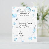 Blue Bubbles Baby shower RSVP Kaartje (Staand voorkant)