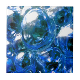 Blue Bubbles Glass Silver Sound personaliseren het Tegeltje