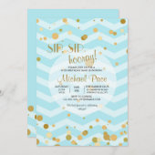 Blue Bubbly-uitnodiging Kaart (Voorkant / Achterkant)