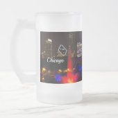 Blue Buckingham Fountain Frosted Glass Mok (Links)