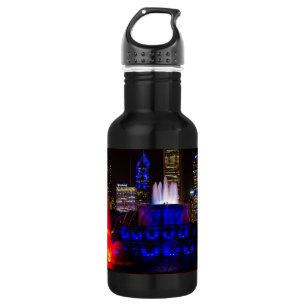 Blue Buckingham Fountain Stainless Steel Water Bot Waterfles