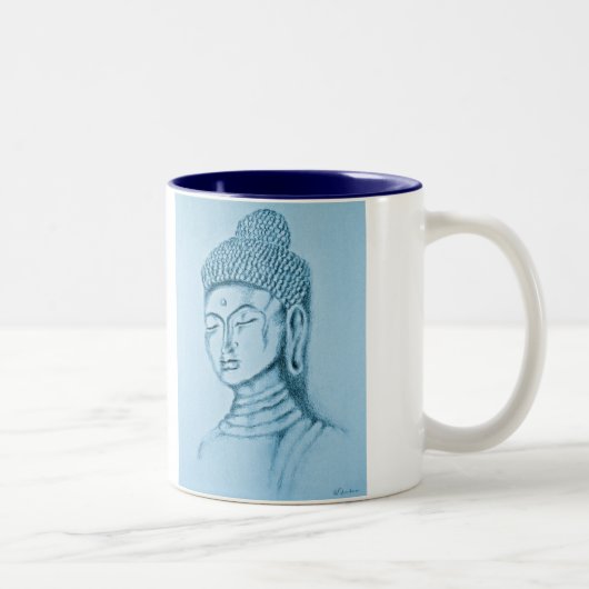 Blue Buddha/Namaste Two-tone Mok (Rechts)