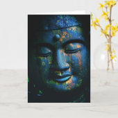 Blue Buddha Om Peace Kaart (Gele Bloem)