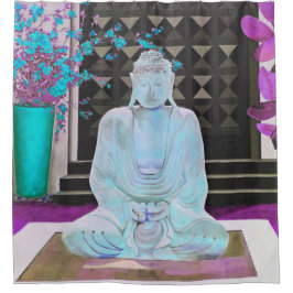 Blue Buddha Shower Curtain Douchegordijn