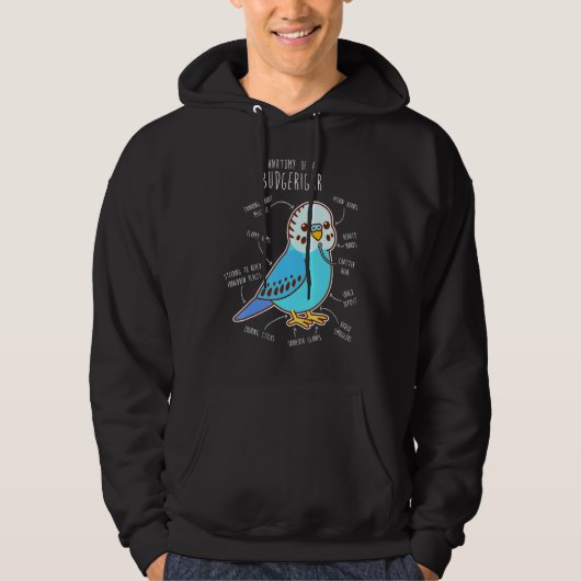 Blue Budgie Anatomy Classic Hoodie (Voorkant)