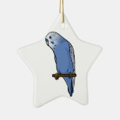 Blue Budgie Keramisch Ornament (Rechts)