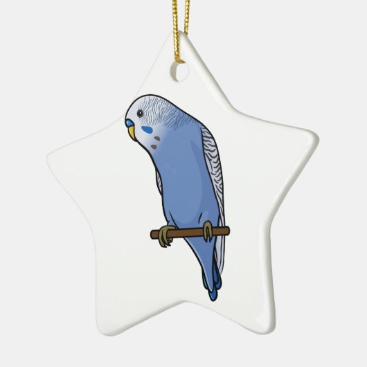 Blue Budgie Keramisch Ornament (Links)
