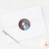  Blue Budgie Photo Classic Round Sticker (Envelop)