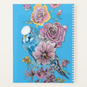 Blue Budgie Roos Waterverf Bird Planner (Achterkant)