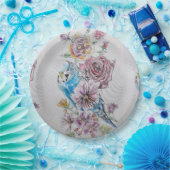Blue Budgie & Rozen Art Birthday Party Paper Bord (Feest)